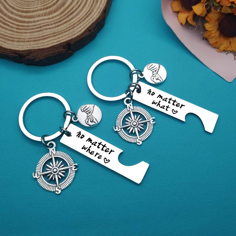 Xiahuyu Best Friend Keychain Friendship Gifts No Matter What No Matter Where Keychain Set Best Friends Gift Long Distance Friendship Keychains Christmas Birthday Gifts Best Friend Keychains Set of 2 - Image 2